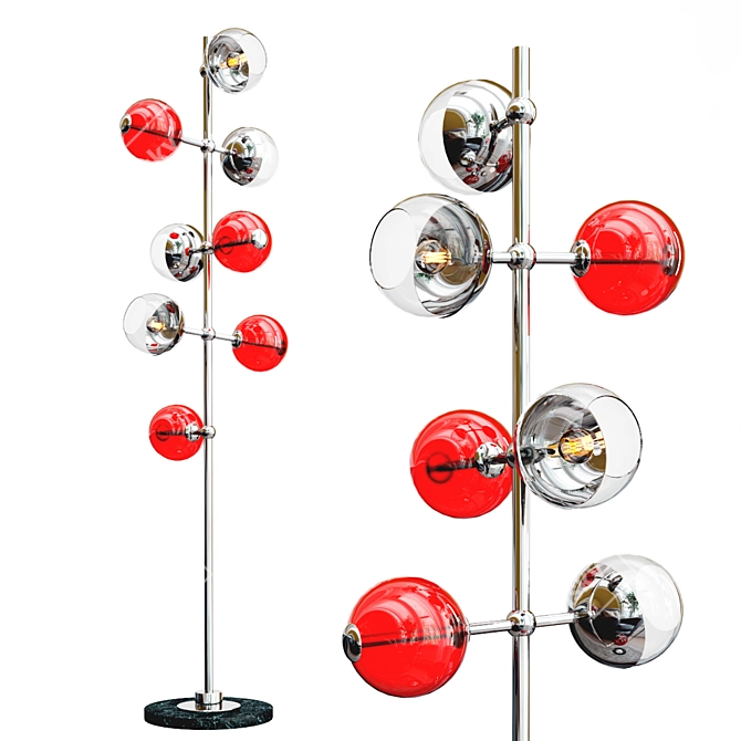 Chic Cherries Glass Floor Lamp 3D model image 5