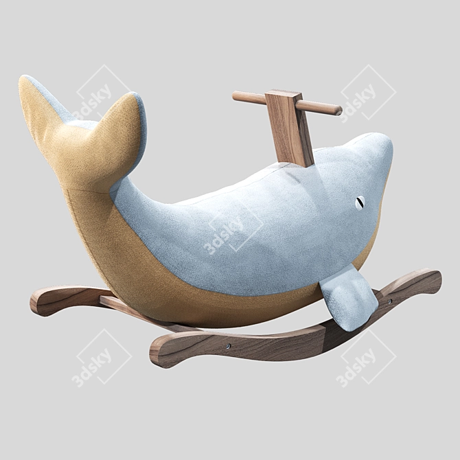 Whimsical Whale Rocking Chair 3D model image 2