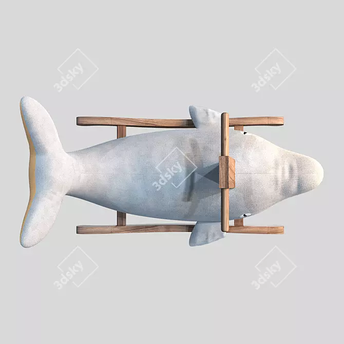 Whimsical Whale Rocking Chair 3D model image 4