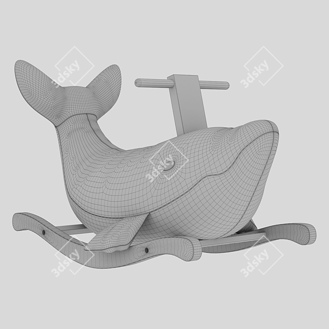 Whimsical Whale Rocking Chair 3D model image 6