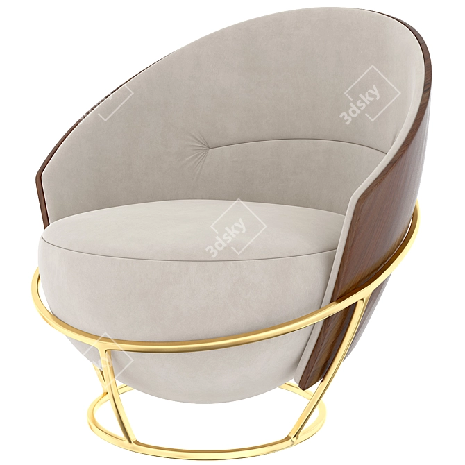 Powdery Comfort: Modern Armchair 3D model image 1