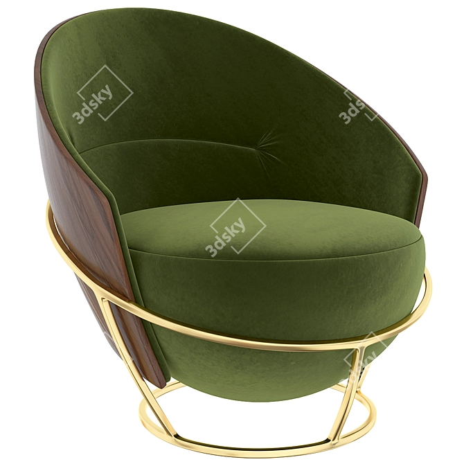 Powdery Comfort: Modern Armchair 3D model image 2