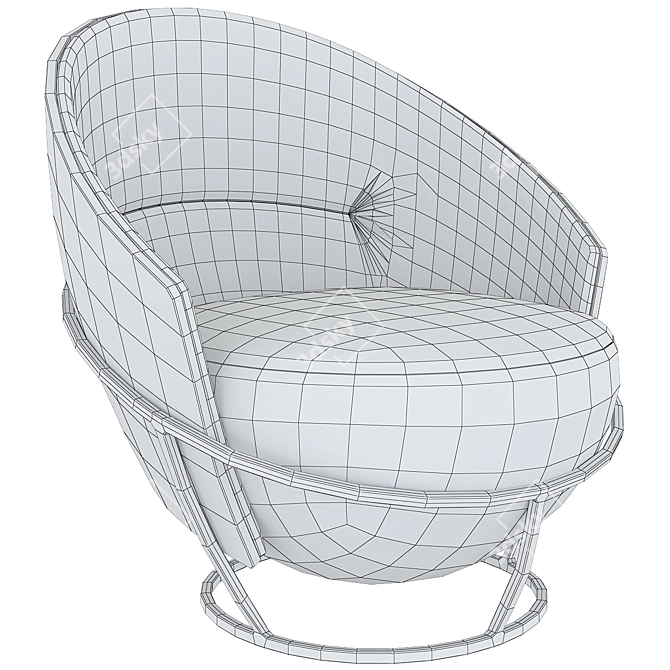 Powdery Comfort: Modern Armchair 3D model image 3