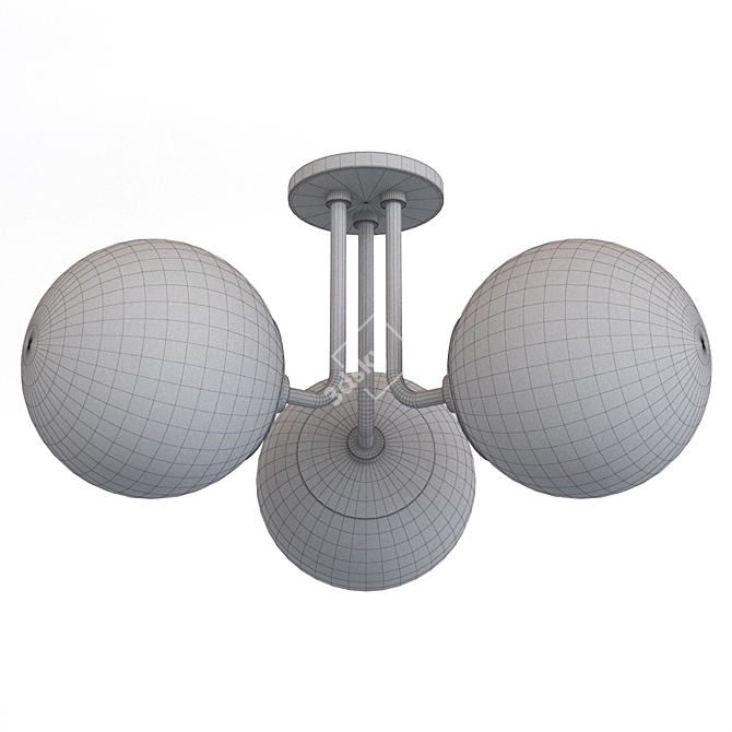 Sleek Globe Pendant Light 3D model image 2