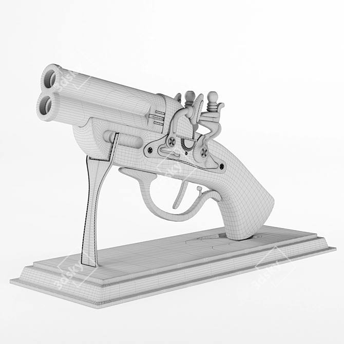 Assassin's Creed Inspired Antique Gun 3D model image 3