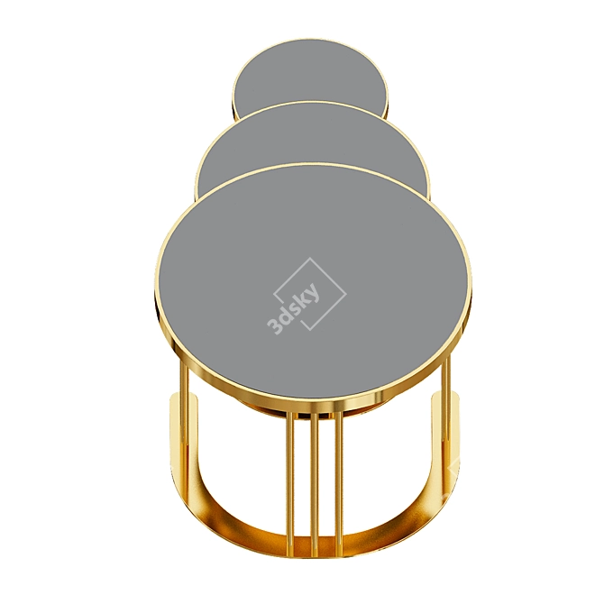 Gold Laser Cut Nesting Table: Avellino Luxury 3D model image 3