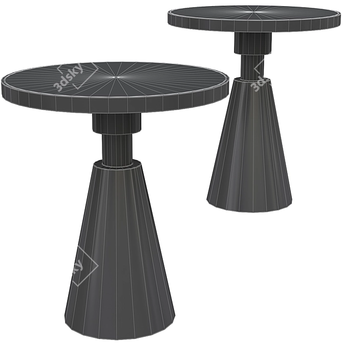 Elegant Marble Side Table 3D model image 2