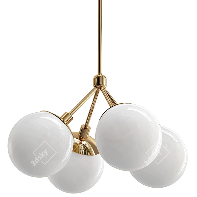 Modern Tetra Chandelier: Stylish Illumination 3D model image 1