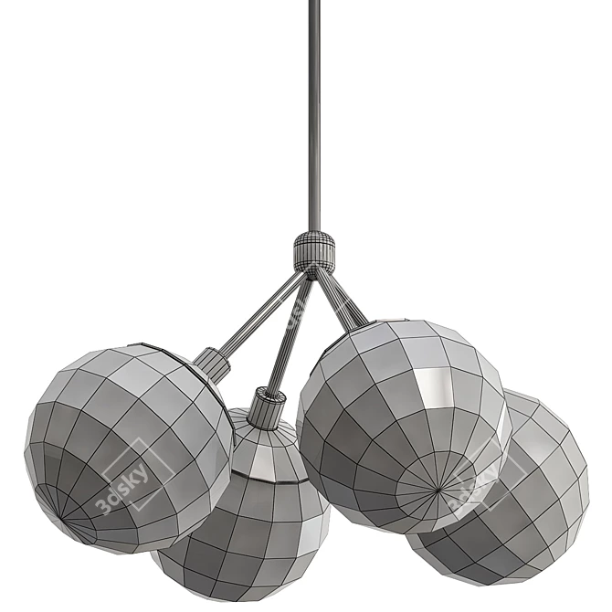 Modern Tetra Chandelier: Stylish Illumination 3D model image 2