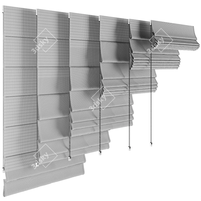 Premium Roman Shades: Stylish and Versatile Window Treatments 3D model image 5