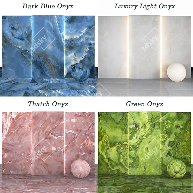 Onyx Collection: Premium Natural Stone Tiles 3D model image 3