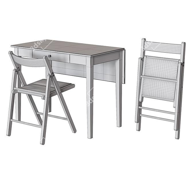 IDANÄS / TERJE Folding Table and Chairs Set 3D model image 4