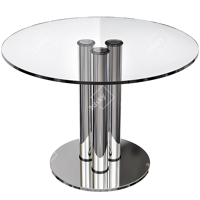 Elegant Marco Zanuso Glass Dining Table 3D model image 1