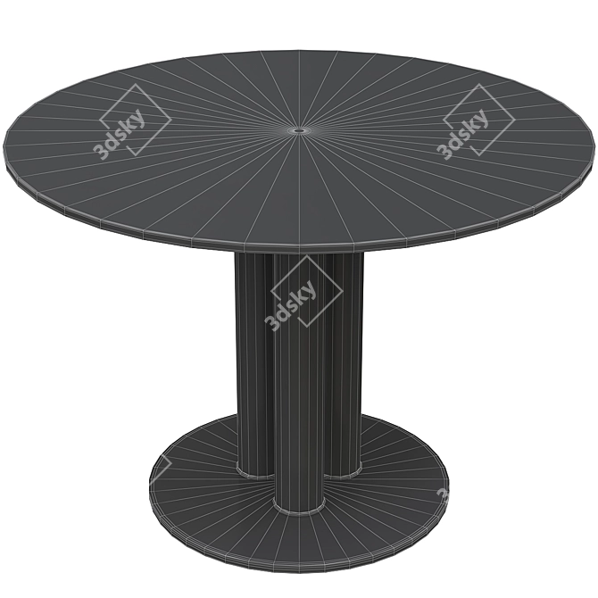 Elegant Marco Zanuso Glass Dining Table 3D model image 2