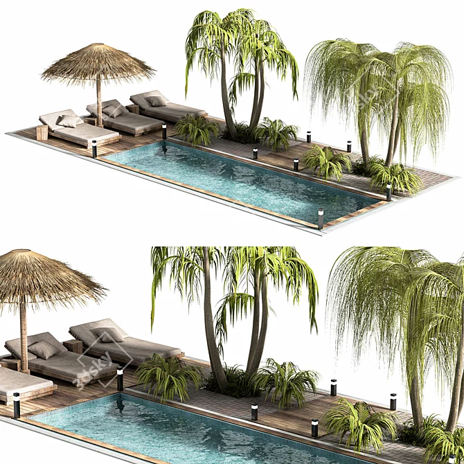 Backyard Oasis: Premium Swimming Pools 3D model image 1