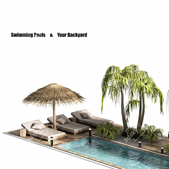 Backyard Oasis: Premium Swimming Pools 3D model image 2