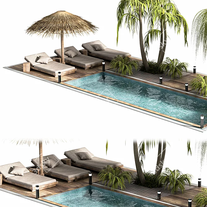 Backyard Oasis: Premium Swimming Pools 3D model image 3