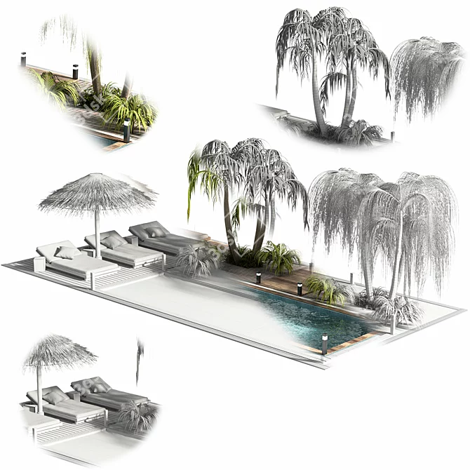 Backyard Oasis: Premium Swimming Pools 3D model image 5