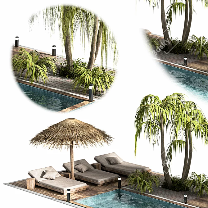 Backyard Oasis: Premium Swimming Pools 3D model image 11