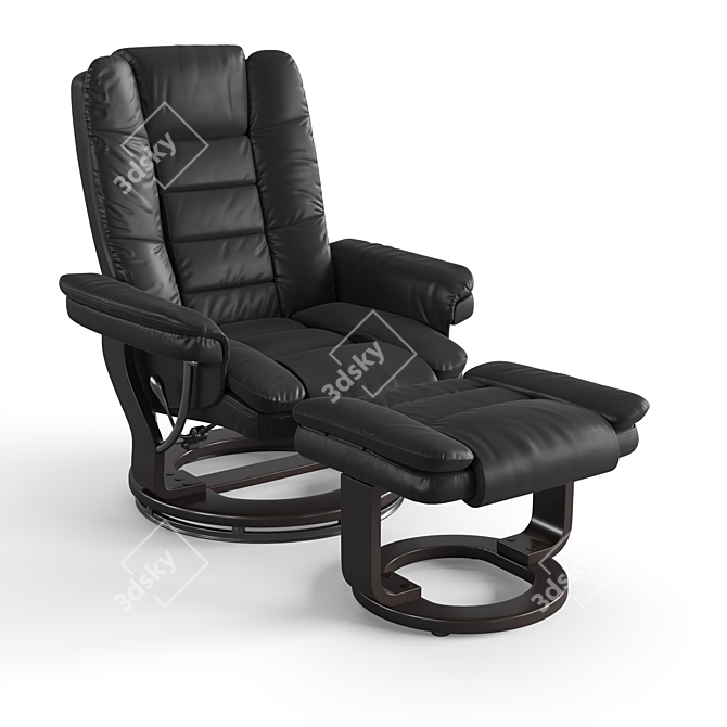 Flash Furniture Leather Recliner with Ottoman 3D model image 1