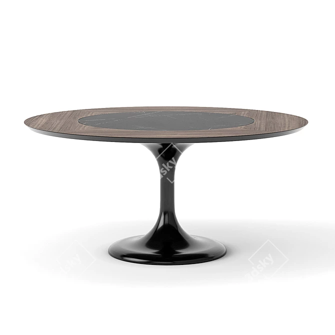 Sleek Apriori S Chair & Oval Table Set 3D model image 3