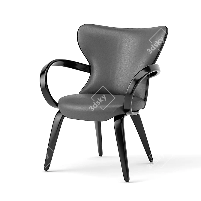 Sleek Apriori S Chair & Oval Table Set 3D model image 4