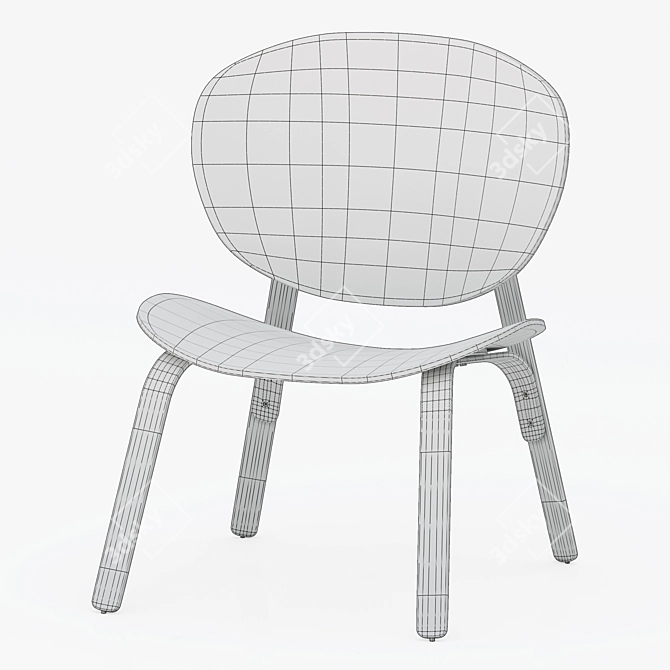 Contemporary Oak Armchair 3D model image 7