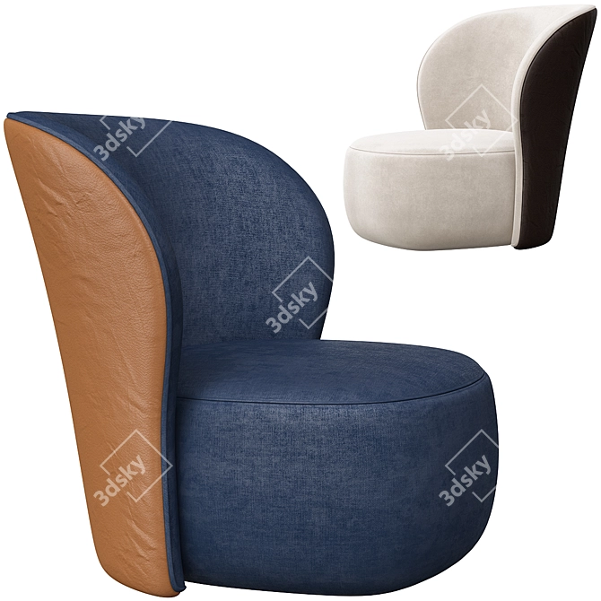 Elegant Lucrezia Armchair: A Timeless Seating Solution 3D model image 2