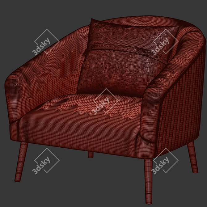Elegant Comfort Armchair 3D model image 4