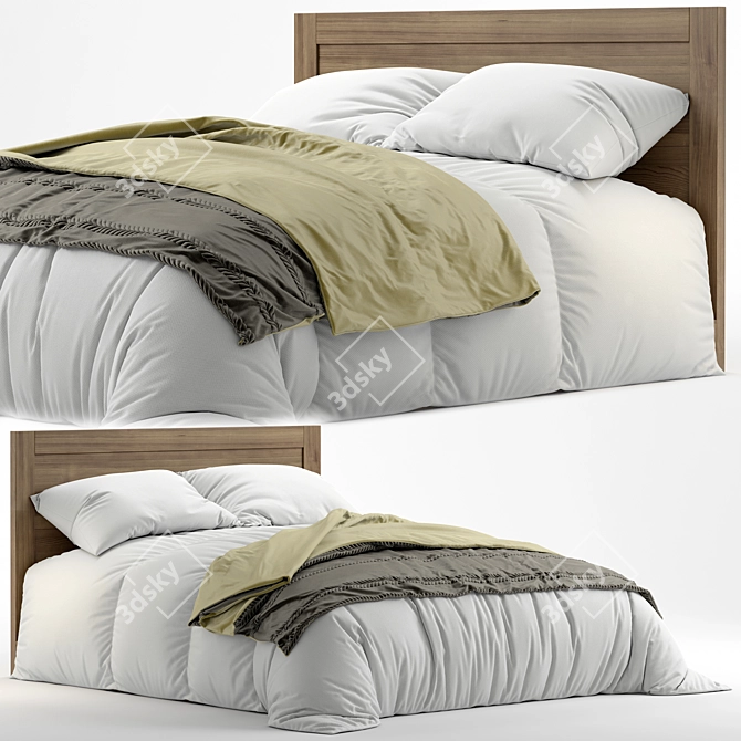 Sleek & Contemporary Bed Design 3D model image 1