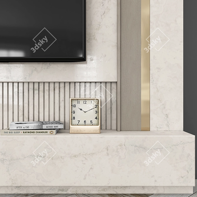 Elegant TV Wall Set with 50" Screen 3D model image 2