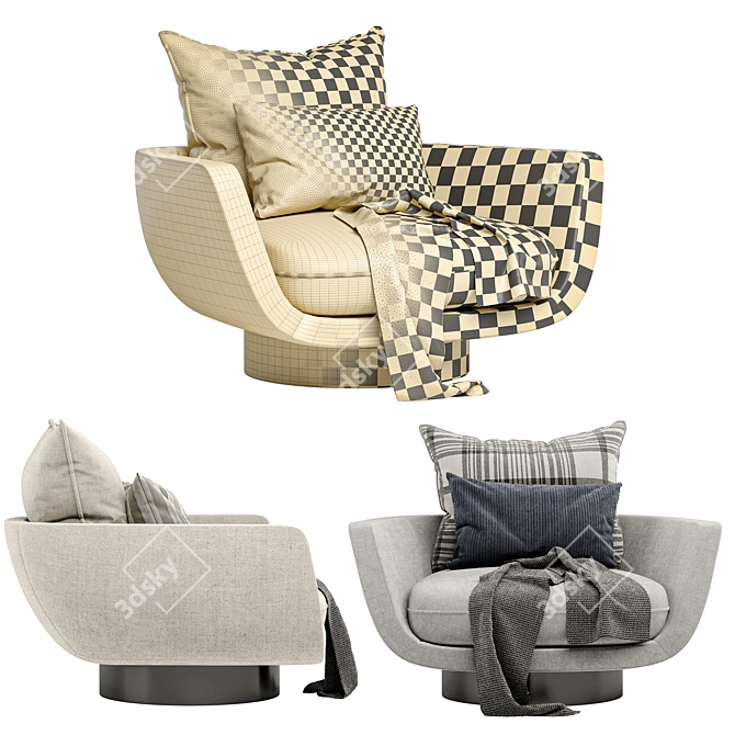 Comfortable Rua Ipanema Lounge Chair 3D model image 4