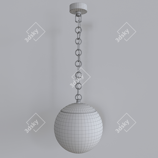 Turenne Medium Pendant: Elegant Globe Design 3D model image 3