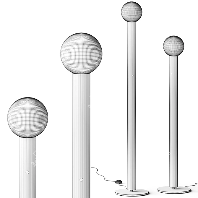 Elegant Porada Lum Floor Lamp 3D model image 2