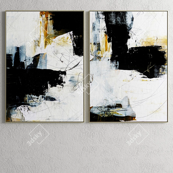 Modern Abstract Frames Set 3D model image 7