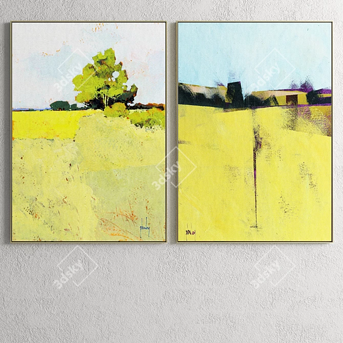 Modern Abstract Photo Frame Set 3D model image 4