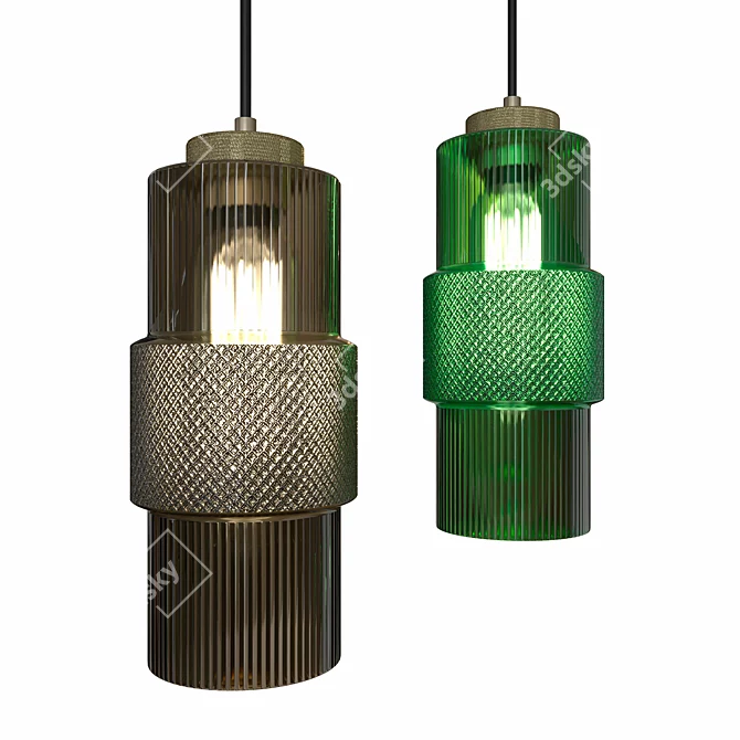 Esk Chandelier: Sleek, Stylish Lighting 3D model image 1