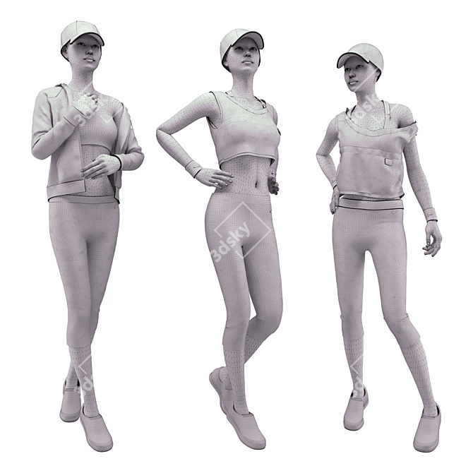 Sleek Athlete Mannequin 3D model image 4