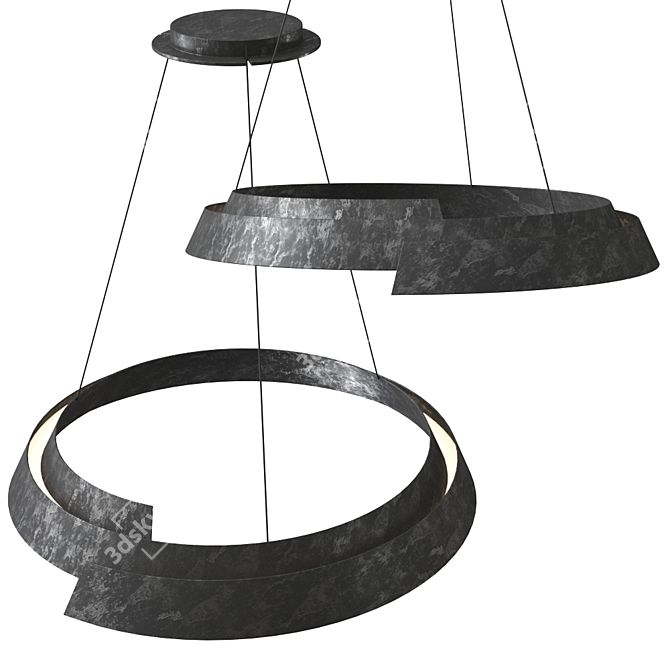 Elegant Swirl Pendant Lamp 3D model image 2