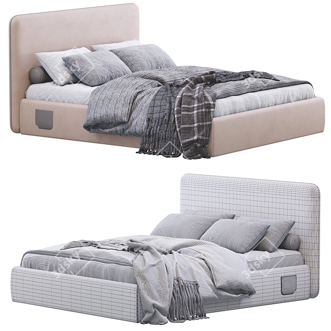 Sleek Argos Bed - Modern Design! 3D model image 4