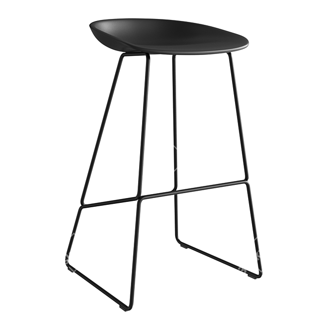 Sleek Stool: 3D Model with Materials 3D model image 1