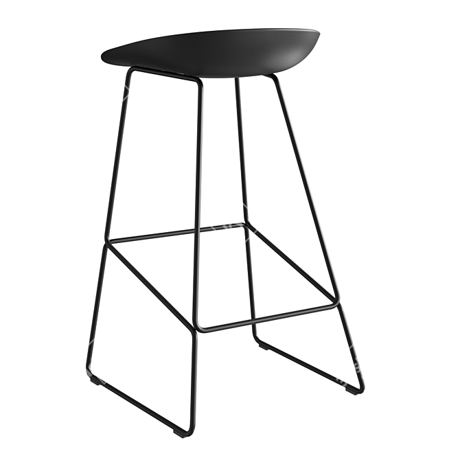 Sleek Stool: 3D Model with Materials 3D model image 2