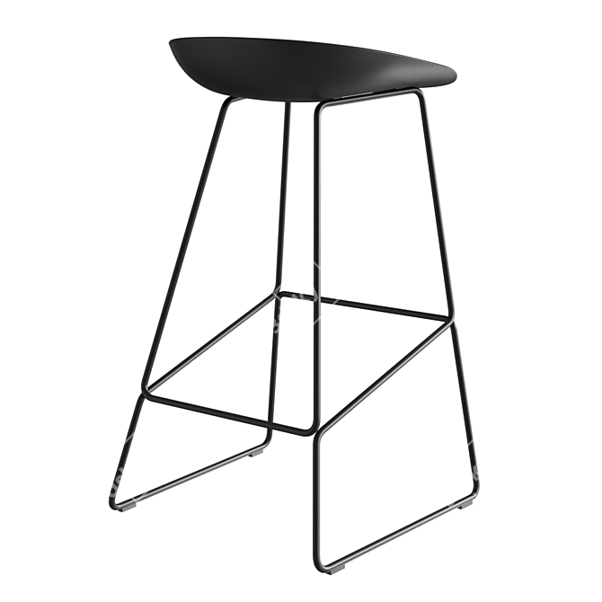 Sleek Stool: 3D Model with Materials 3D model image 3