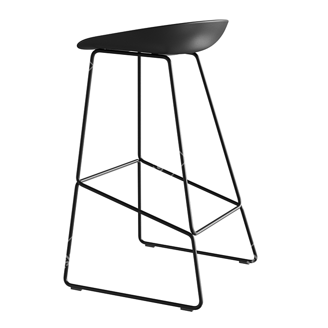 Sleek Stool: 3D Model with Materials 3D model image 4