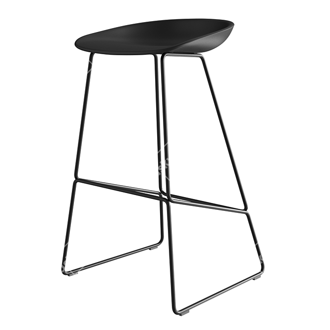 Sleek Stool: 3D Model with Materials 3D model image 5