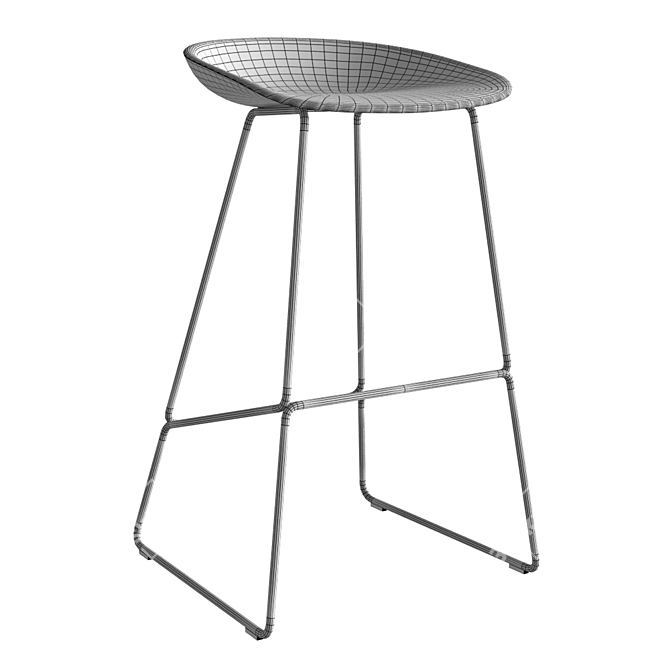 Sleek Stool: 3D Model with Materials 3D model image 6