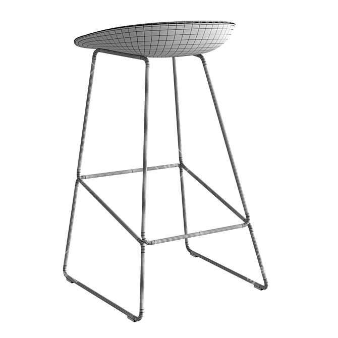 Sleek Stool: 3D Model with Materials 3D model image 7