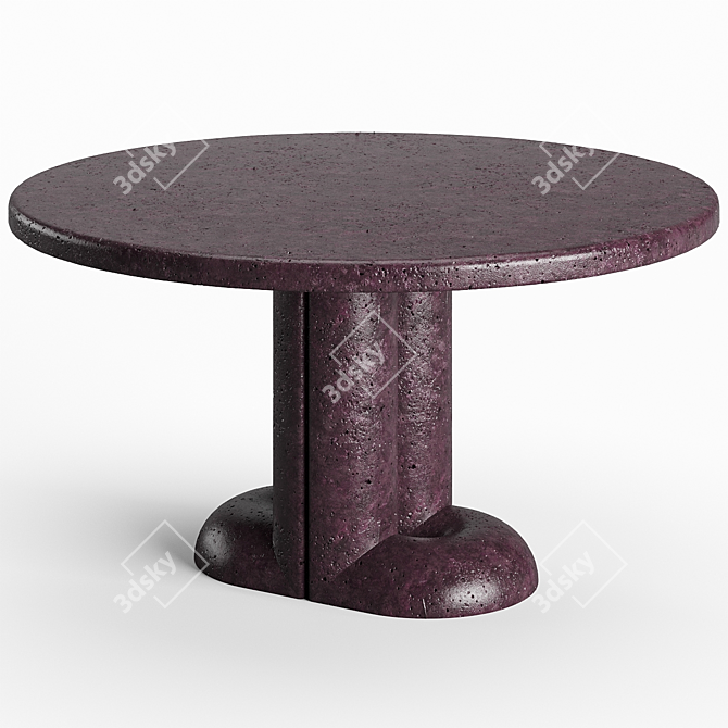 Lava Rock Glazed Dining Table 3D model image 1