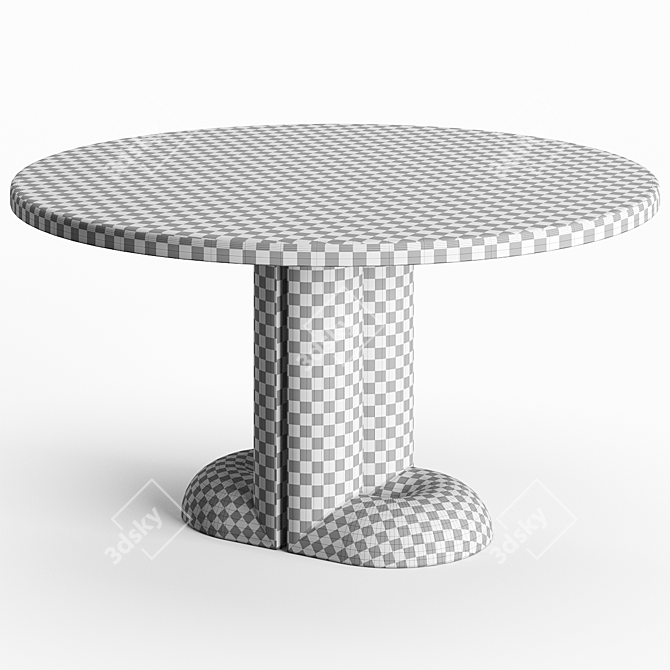 Lava Rock Glazed Dining Table 3D model image 3