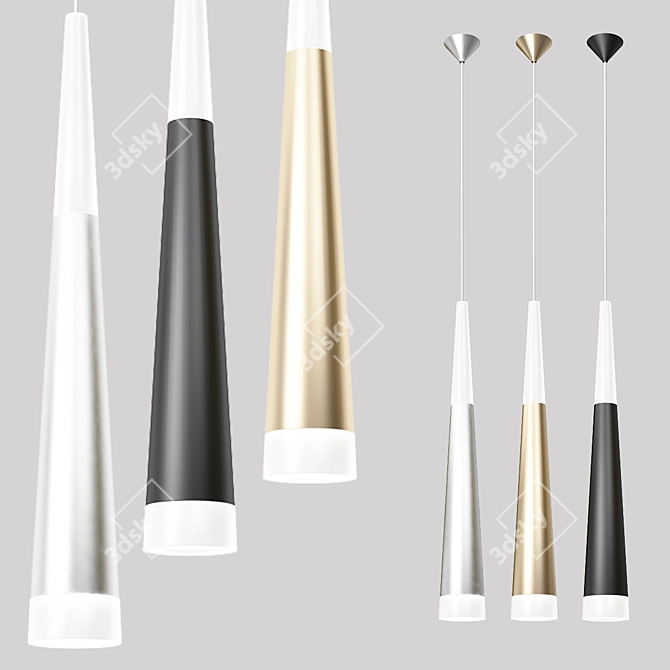 Modern Conical LED Pendant Light 3D model image 1